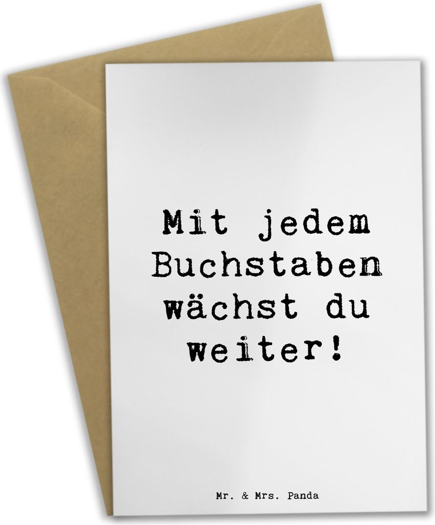 Mr. & Mrs. Panda babykarte Spruch Schulanfang Inspiration - Weiß - Geschenk, Schulkinder, Schulstart, einladungskarten, Unterstützung, genesungsk...