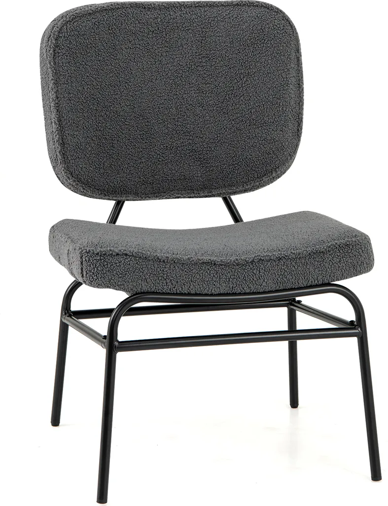 Chaise de lecture confortable fauteuil sherpa pour coin détente gris