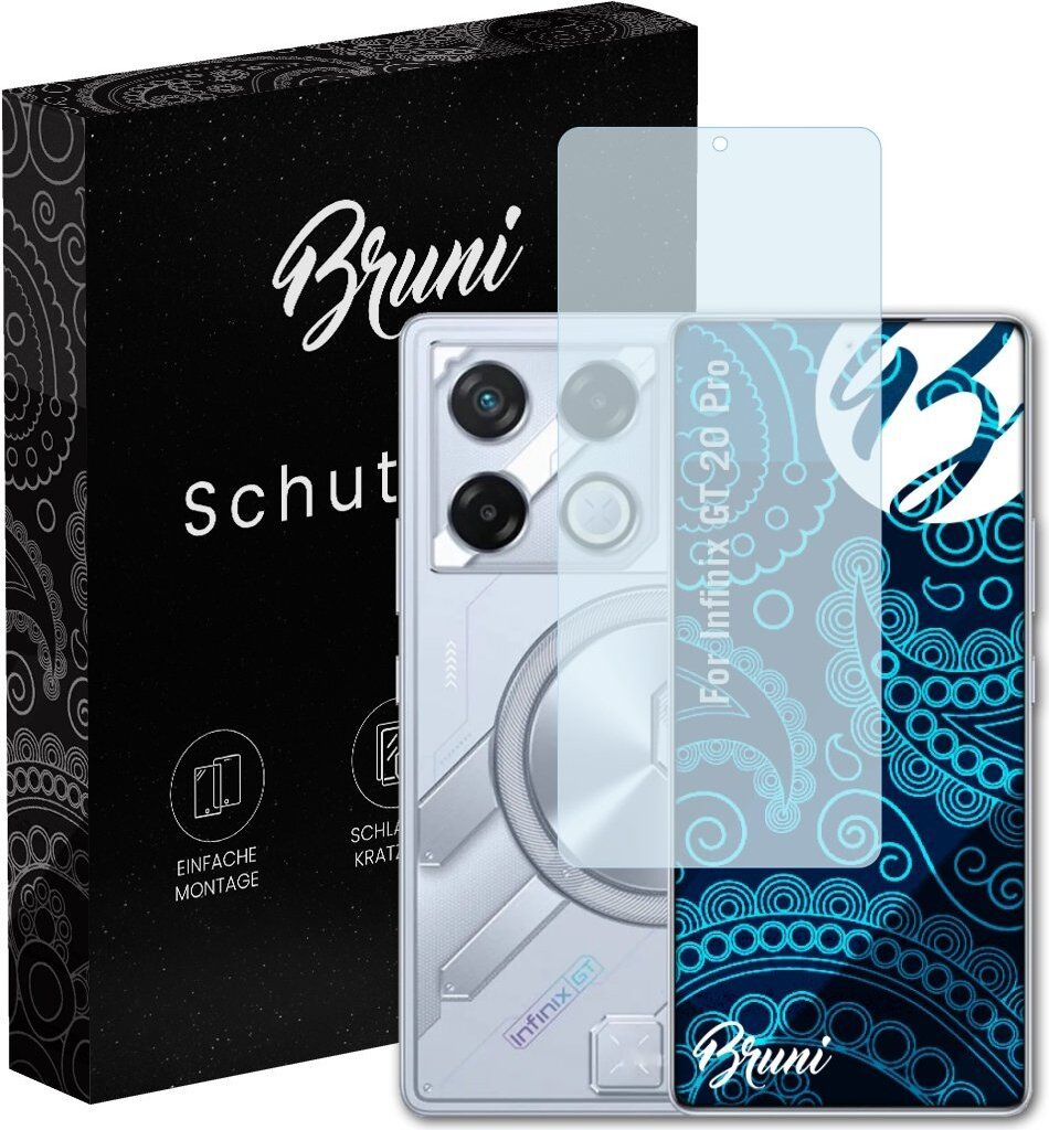 Bruni Basics-Clear 2x Schutzfolie kompatibel mit Infinix GT 20 Pro Folie