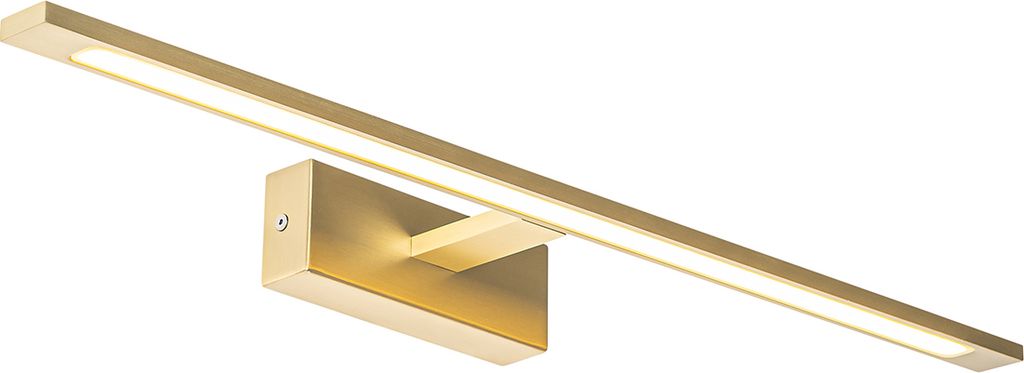 Qazqa led Design Wandleuchte, Wandlampe - Jerre - Gold, inkl. 22W integrierter LED, 2700K, warmweiß, 62cm, IP44, Ideal als Badezimmerlampe