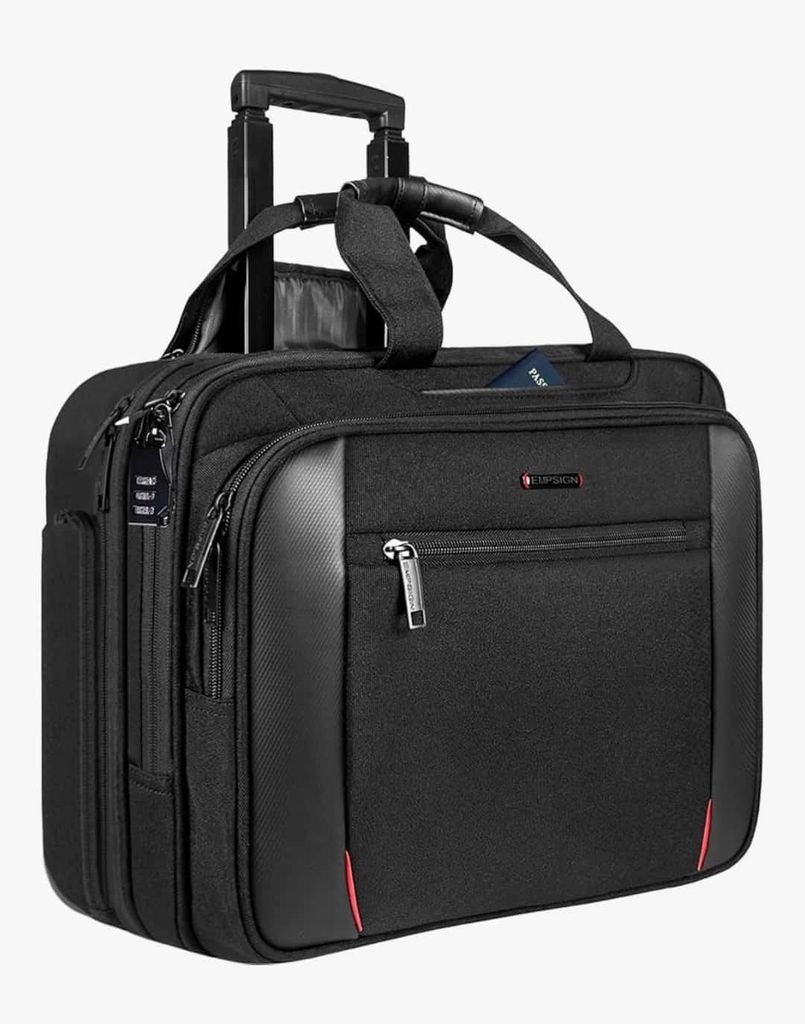 Business Hybrid Laptop - Trolley - Rucksack - 17 Zoll - Anti Diebstahl - RFID Blockierung - Wasserabweisend - Schwarz