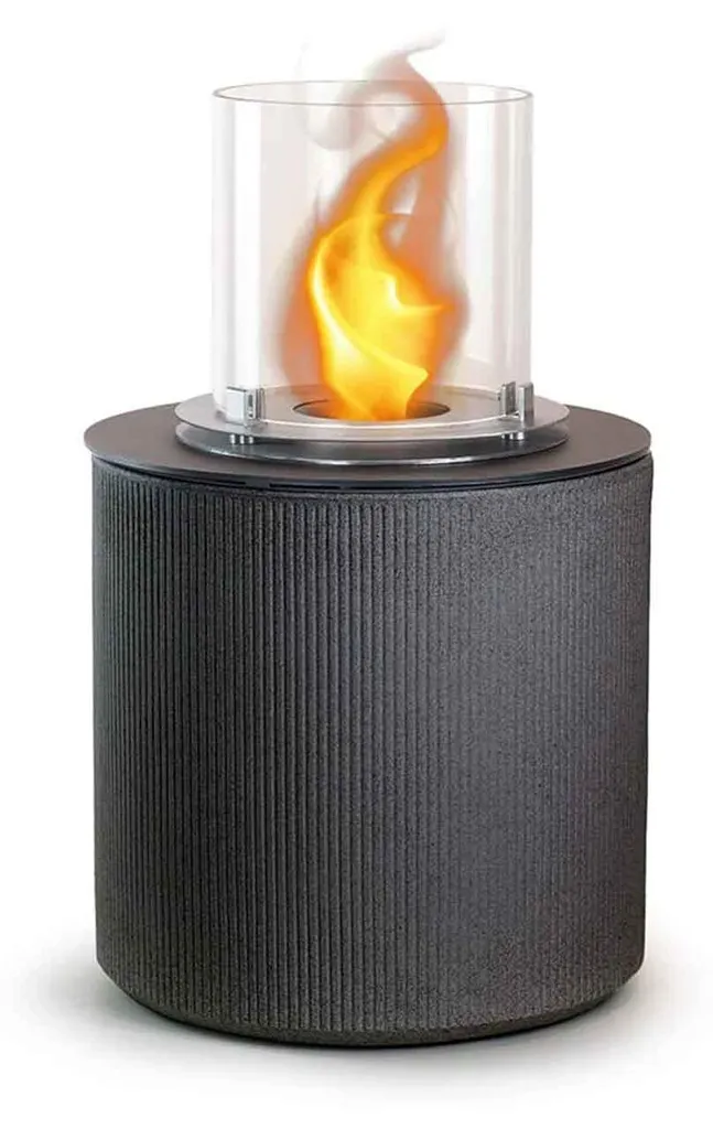 Cheminée bioéthanol de sol Modigliani pour chauffage d'appoint gris