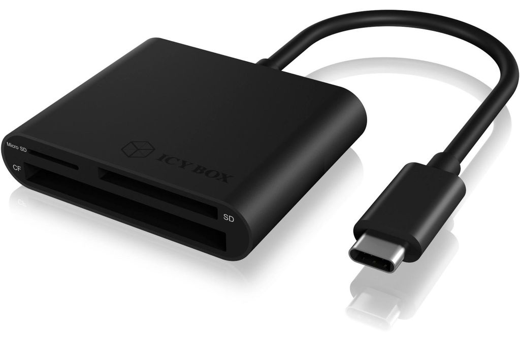 ICY BOX IB-CR301-C3 Externer Multi Card Reader (CF, SD, microSD) mit USB 3.2 Gen 1 Type-C Hostanschluss