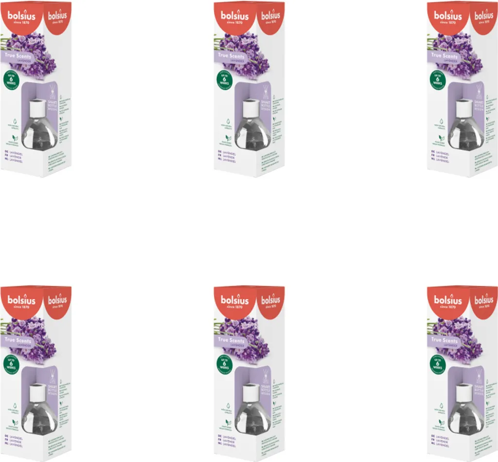 Bolsius - True Scents - Bastoncini profumati - 60 ml - Lavanda - confezione economica - 6 pezzi