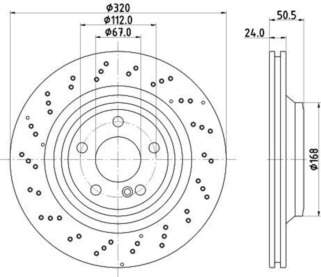 Disque de frein ventilé pour SL R231 - HELLA 8DD 355 133-271 Haute Qualité