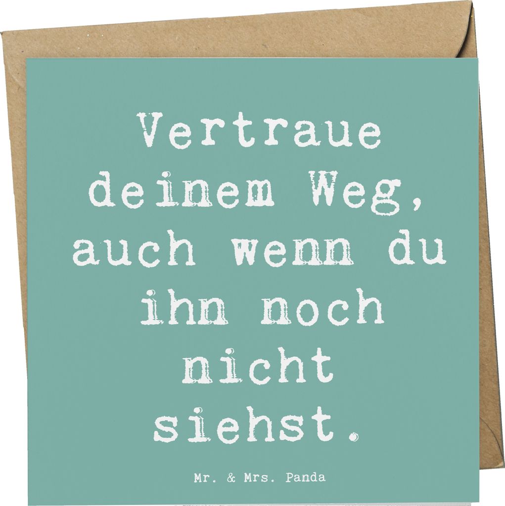 Mr. & Mrs. Panda Klappkarte Spruch Zukunftsplanung Ungewissheit akzeptieren - Meeresbrise - Geschenk, Veränderungen, Inspiration, Stärke, anlassk...