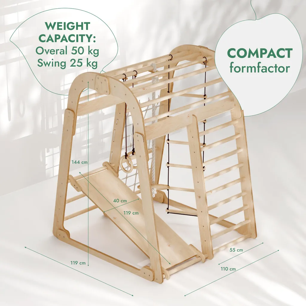 Module d'escalade intérieur bois : la solution active pour enfants 3-8 ans - 2