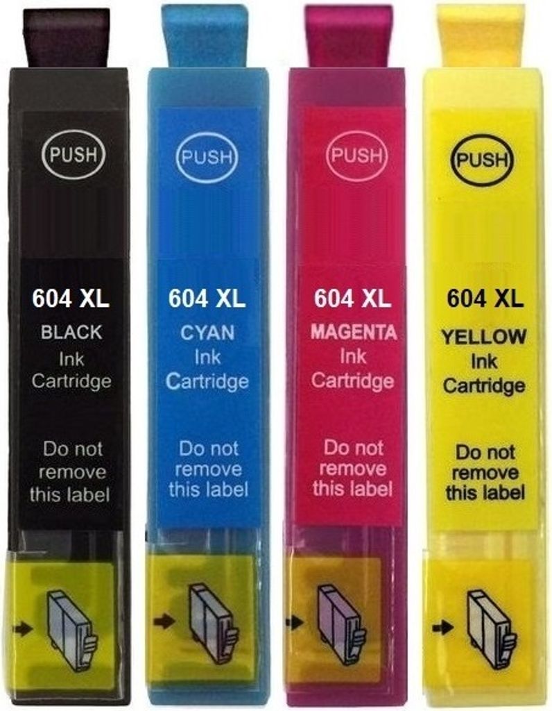 4 Druckerpatronen 604 XL Black, Cyan, Magenta, Yellow für Epson Expression Home XP-2200 2205 3200 3205 4200 4205 WorkForce WF-2910 2930 2935 2950