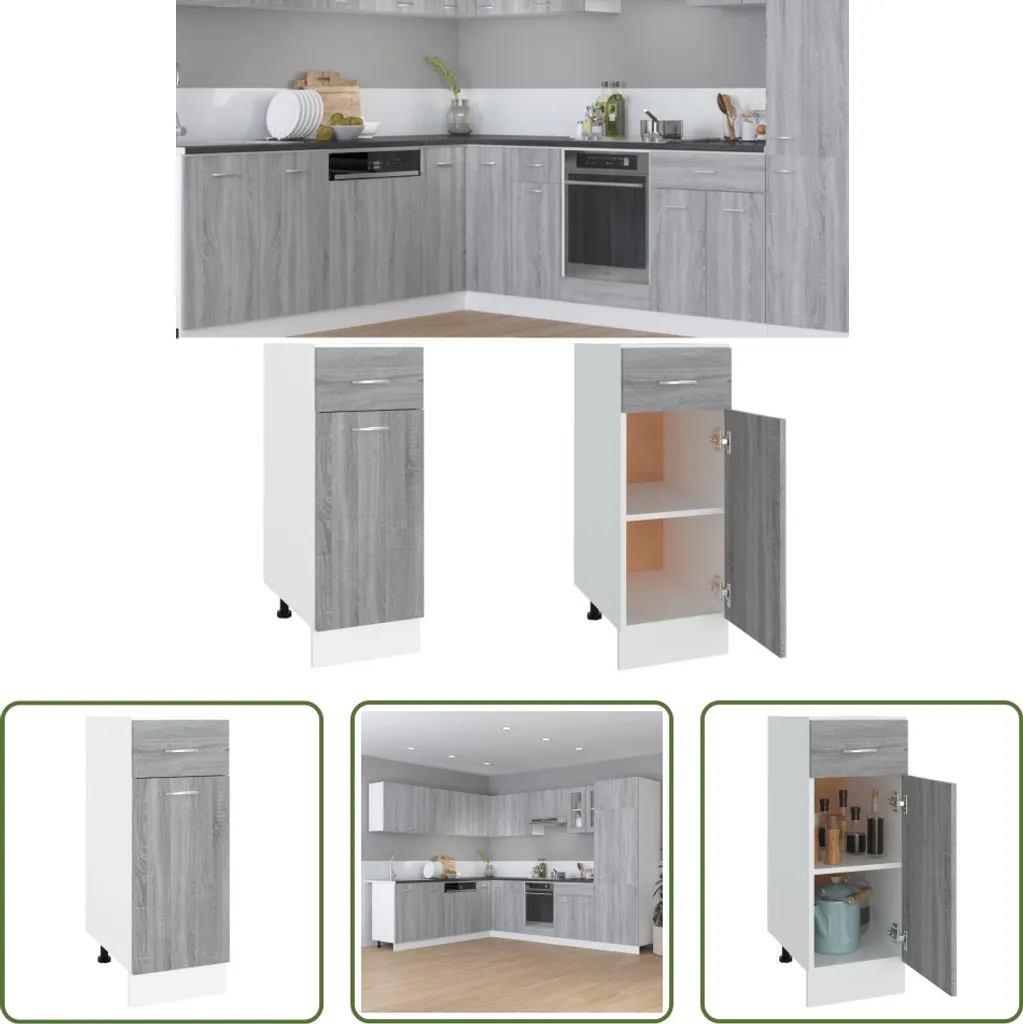 Base Sottotop 30cm Grigio Sonoma | Mobiletto Multi-uso The Living Store