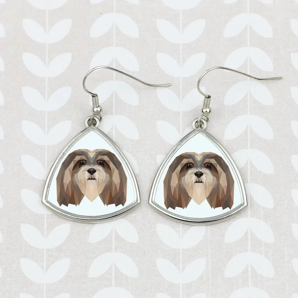 Gioielli Lhasa Apso Art-Dog | Orecchini Cane Geometrico Creativi - 3