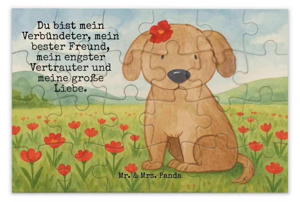 Mr. & Mrs. Panda Puzzle Hund Dame Design 24 Teile - Weiß - Geschenk, Verliebt, Liebe, Liebenswert, Lieb, 1000, 2000, Puzzlespiel, Sprüche, 1500, ...