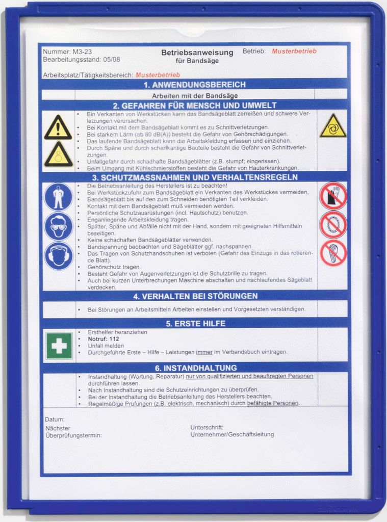 DURABLE Sichttafel SHERPA PANEL A4, 560607 dunkelblau