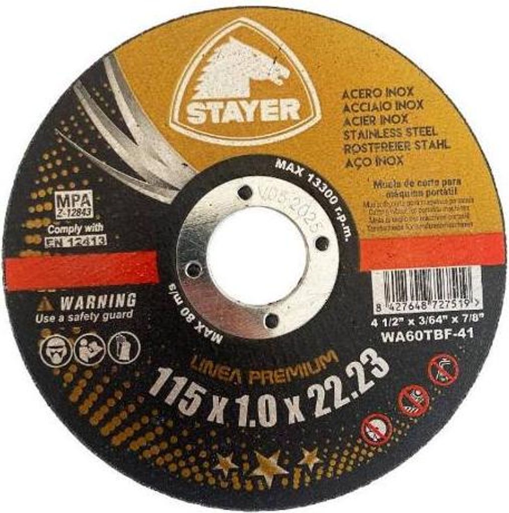 Metall-Trennscheibe PREMIUM T41, Ø 115 x 1 x 22,23 mm, STAYER