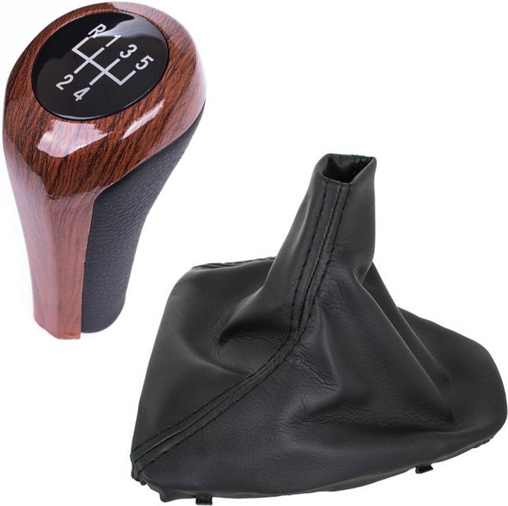 Schaltknauf Schaltmanschette Wurzelholz Look 5-Gang für BMW 3er E90 E91 E92