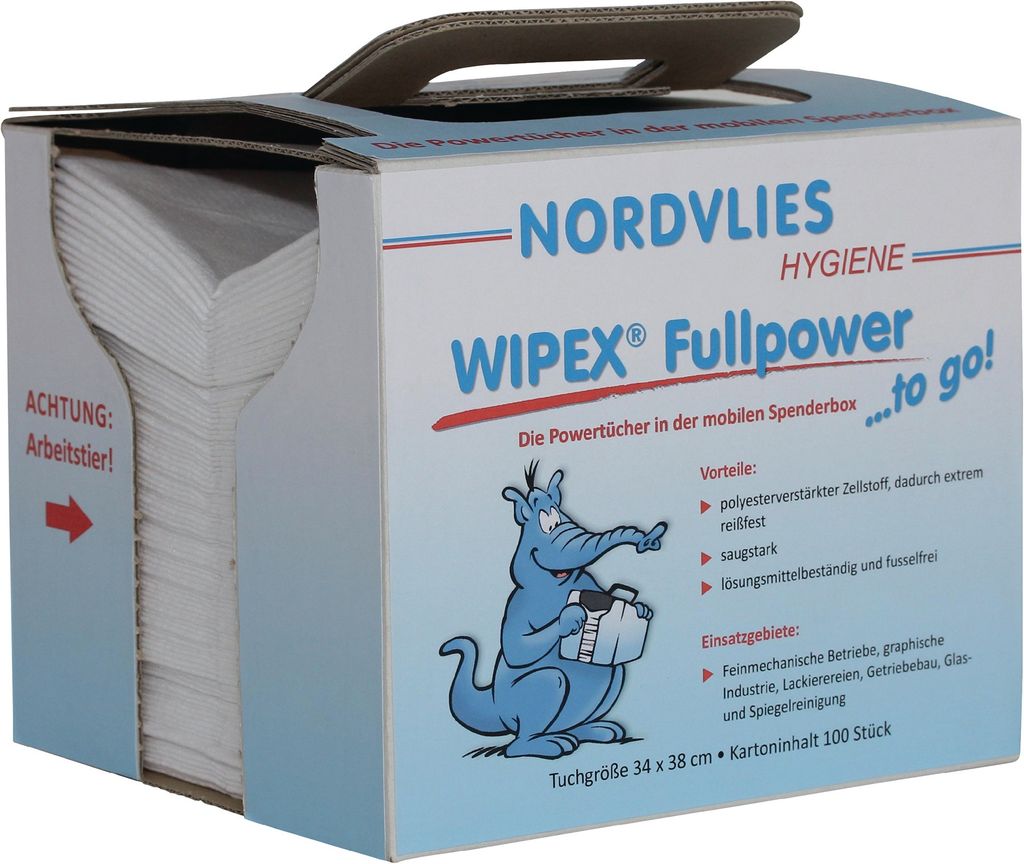 Putztuch WIPEX Fullpower „TO GO" L380xB320ca.mm weiß z-gefaltet WIPEX