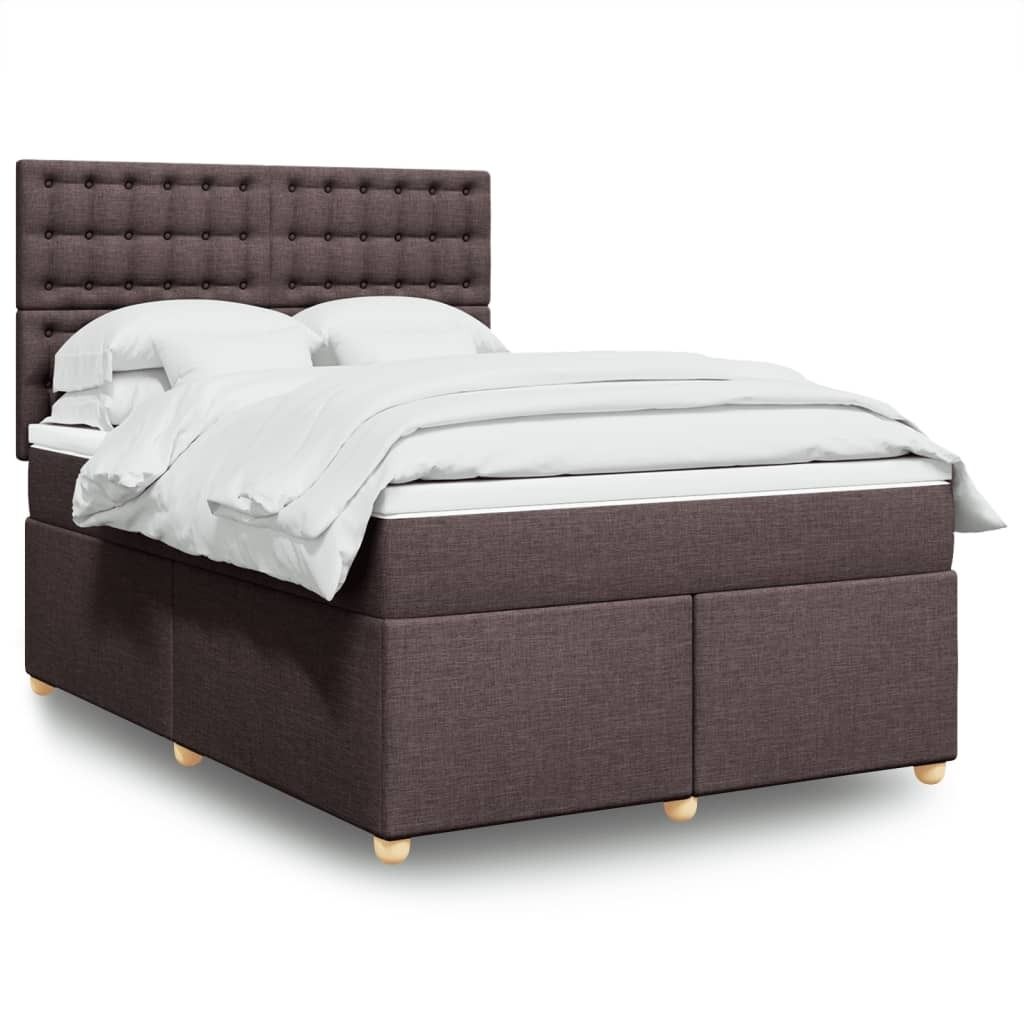Hochwertig Boxspringbett mit Matratze Dunkelbraun 140x190 cm Stoff 3291292