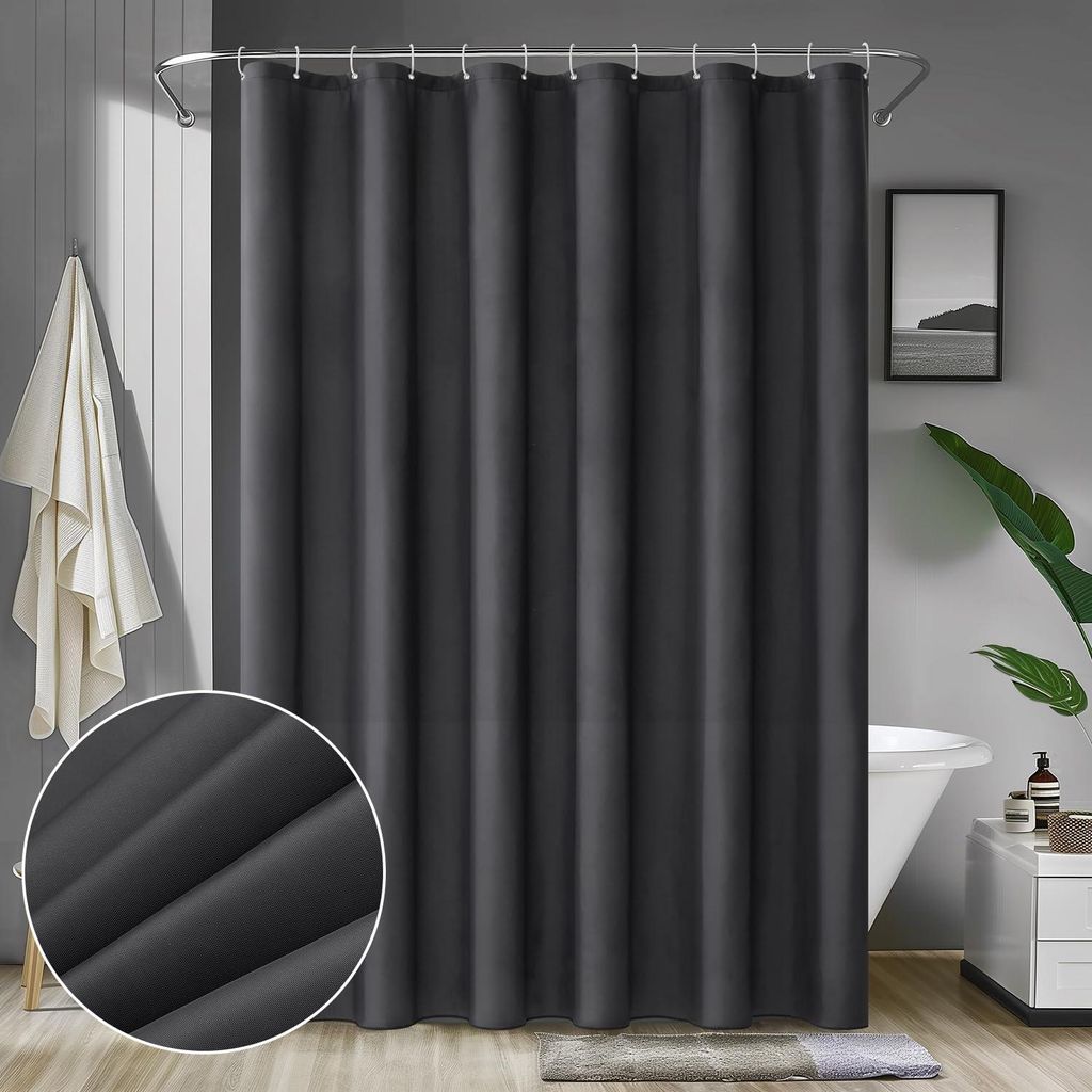 Duschvorhang 200 x 240 cm, grün, wasserdicht, schimmelresistent, waschbar, schnelltrocknend, für Bad und Dusche, inklusive 14 Duschvorhangringen