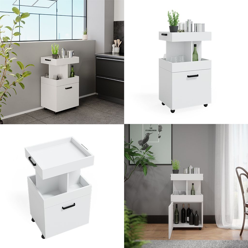 Vicco Pojemnik na rolkach Kamber, 50 x 89 cm, Biały Zdjęcie produktu 8
