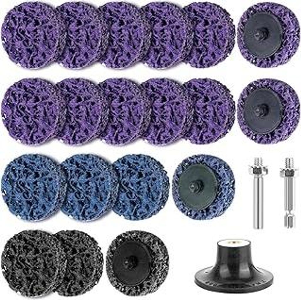 CTDMJ Scheibe Schleifscheibe, 19 Stücke 50mm Grobreinigungsscheibe, Bohrmaschine Schleifscheibe, Reinigungsscheibe Set für Winkelschleifer von Fa...