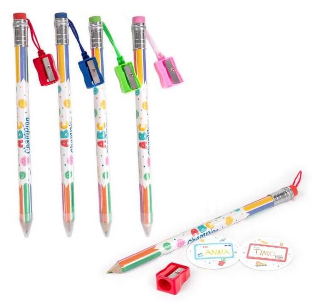 Matita Jumbo con temperino e gomma 26 cm 1 pz. mix Immagine del prodotto 