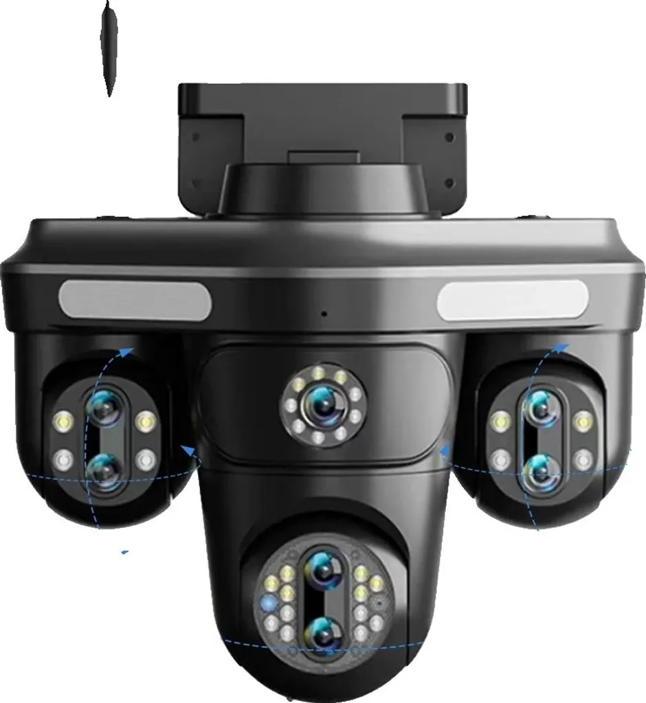 Caméra de sécurité anti-intrusion 35MP zoom x10 vision nuit 4-Lens