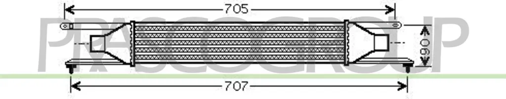Intercooler Punto PRASCO FT342N002 en aluminium renforcé