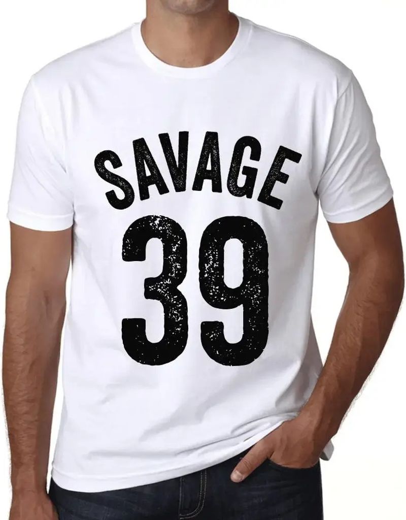 Herren Grafik T-Shirt Savage 39 Geschenk 39. Geburtstag Jahrestag 39 Jahre Jubiläum 39 Jährige Mann Jahrgang 1985 Kurzarm Lustige Druck