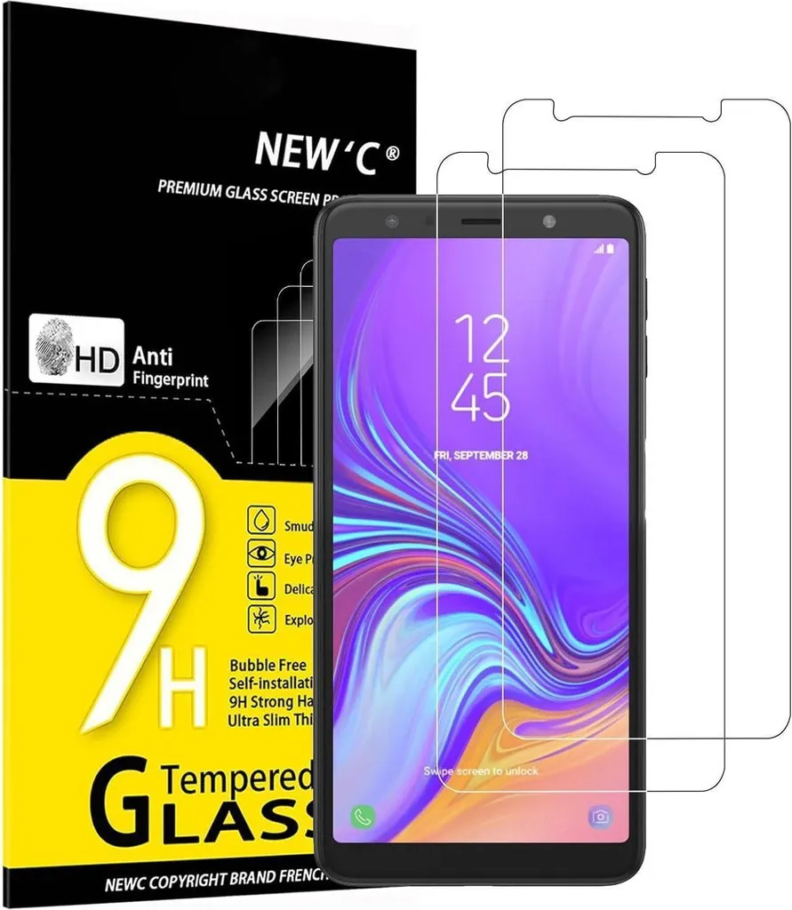Verre blindé ultra-clair Samsung A7 2018 dureté 9H protection anti-choc