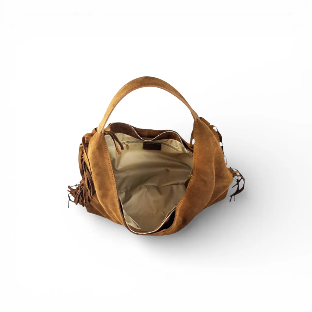 Sac bandoulière Belen cuir et daim - Fini les sacs lourds et encombrants