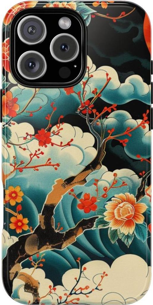 Blühender Zweig im Mondschein – Hülle Kompatibel mit iPhone 16 Pro Max