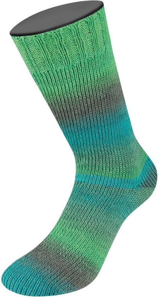 Lana Grossa - Meilenweit 100g Color Mix Soft 8060 grasgrün graugrün dunkelgrün mint