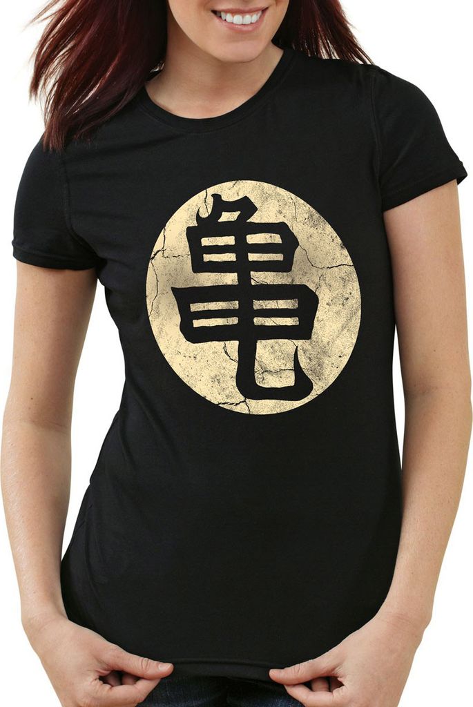 style3 Goku Roshis Turtle School T-Shirt Damen, Farbe:Schwarz, Größe:XS