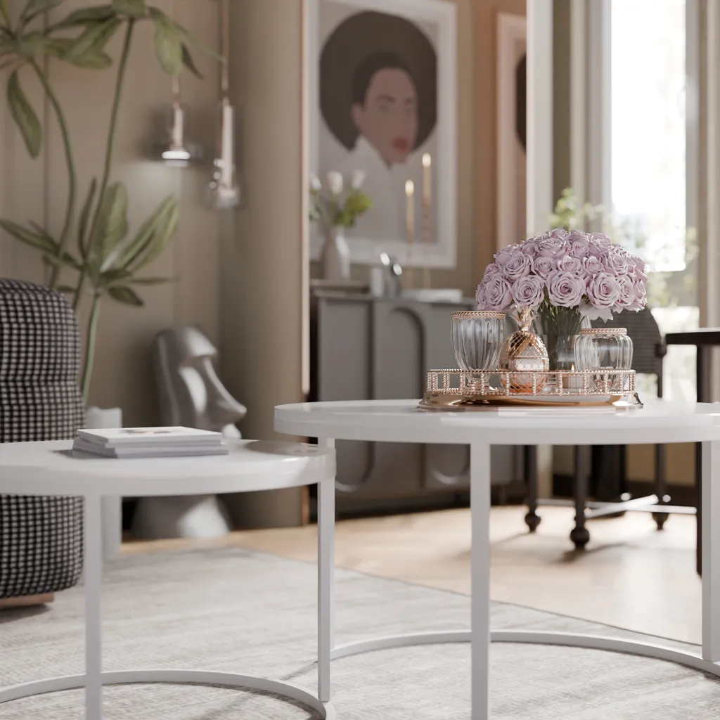 Table Basse de Salon Modulable 2 en 1 Blanche pour Espace Gain de Place - 4