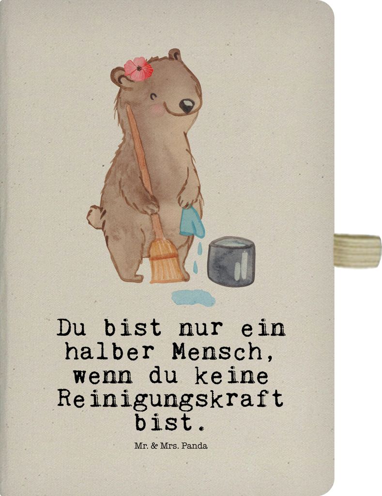 Mr. & Mrs. Panda Journal Reinigungskraft Herz - Transparent - Geschenk, Reisetagebuch, Tagebuch, Kladde, notizbuch, A5
