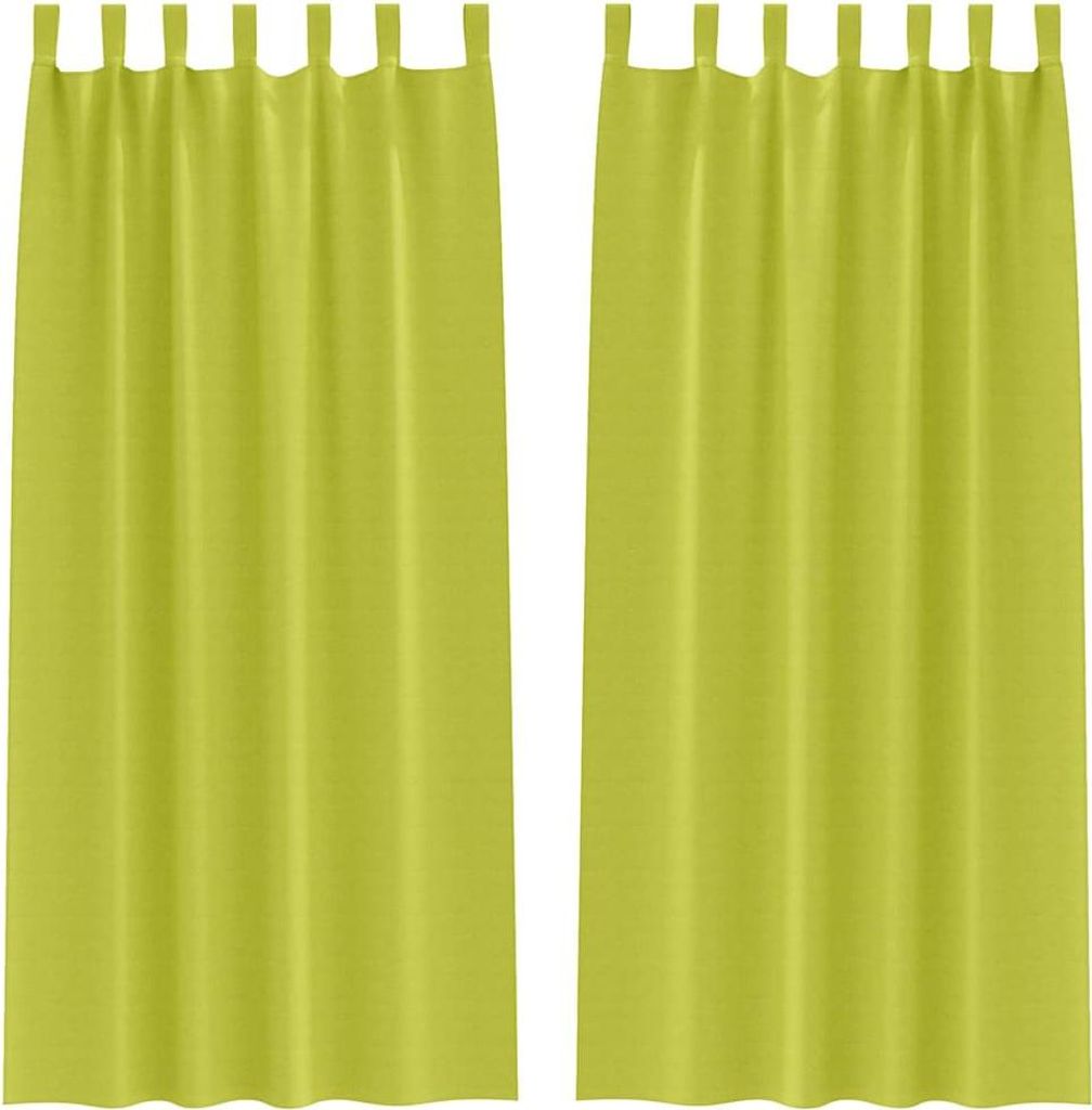 vidaXL Verdunkelungs-Vorhänge mit Ringen 2 pcs Grün 225 x 140 cm