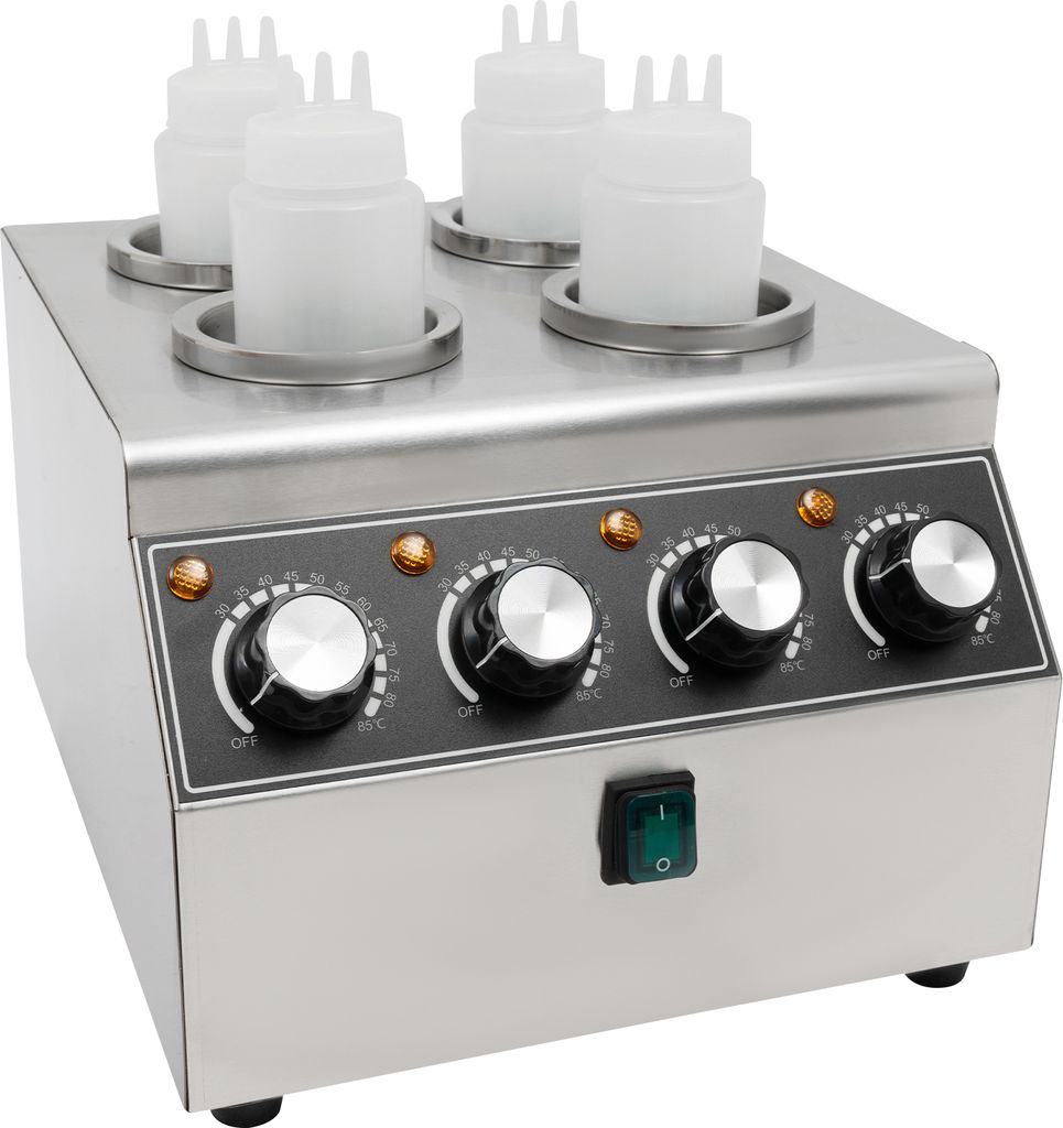 Elektrischer Soßenwärmer Soßenwärmemaschine Edelstahl mit Auspressflasche
