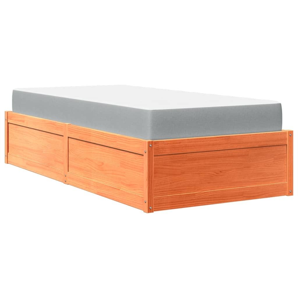 "SALE 2026"Einzelbett/Jugendbett ️Hochwertiges - Erwachsene/r / Kind - Bett mit Matratze Wachsbraun 100x200cm Massivholz Kiefer - Klassische Bett...