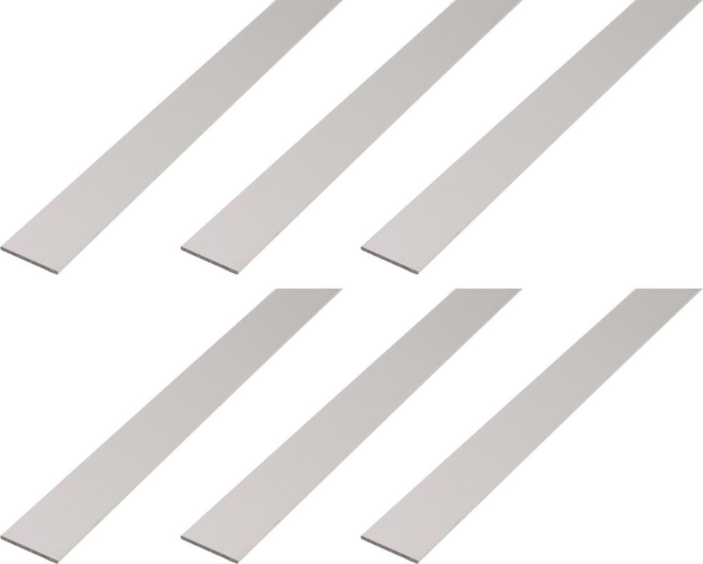 Alberts 6 x Flachstange, Aluminium, silberfarbig eloxiert, 20 x 2 mm, Länge 1 m