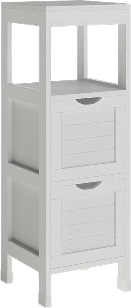 Meuble bas de salle de bain blanc à tiroirs pour petit espace 30x89cm