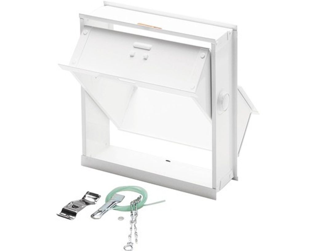 Lüftungsflügel Stahlblech weiß RAL 9016 für Glasbausteine 190 mm x 190 mm