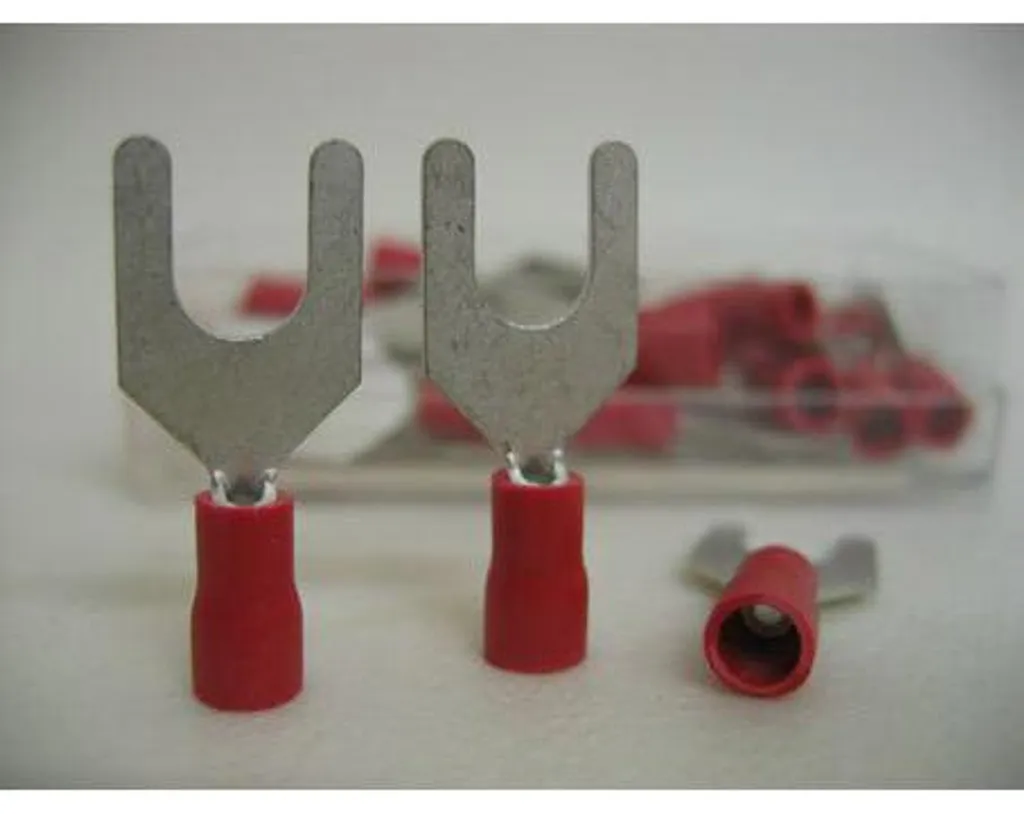 Bofix Cosse à Fourche M6 Rouge Blister de 25 Pièces pour Câblage Électrique