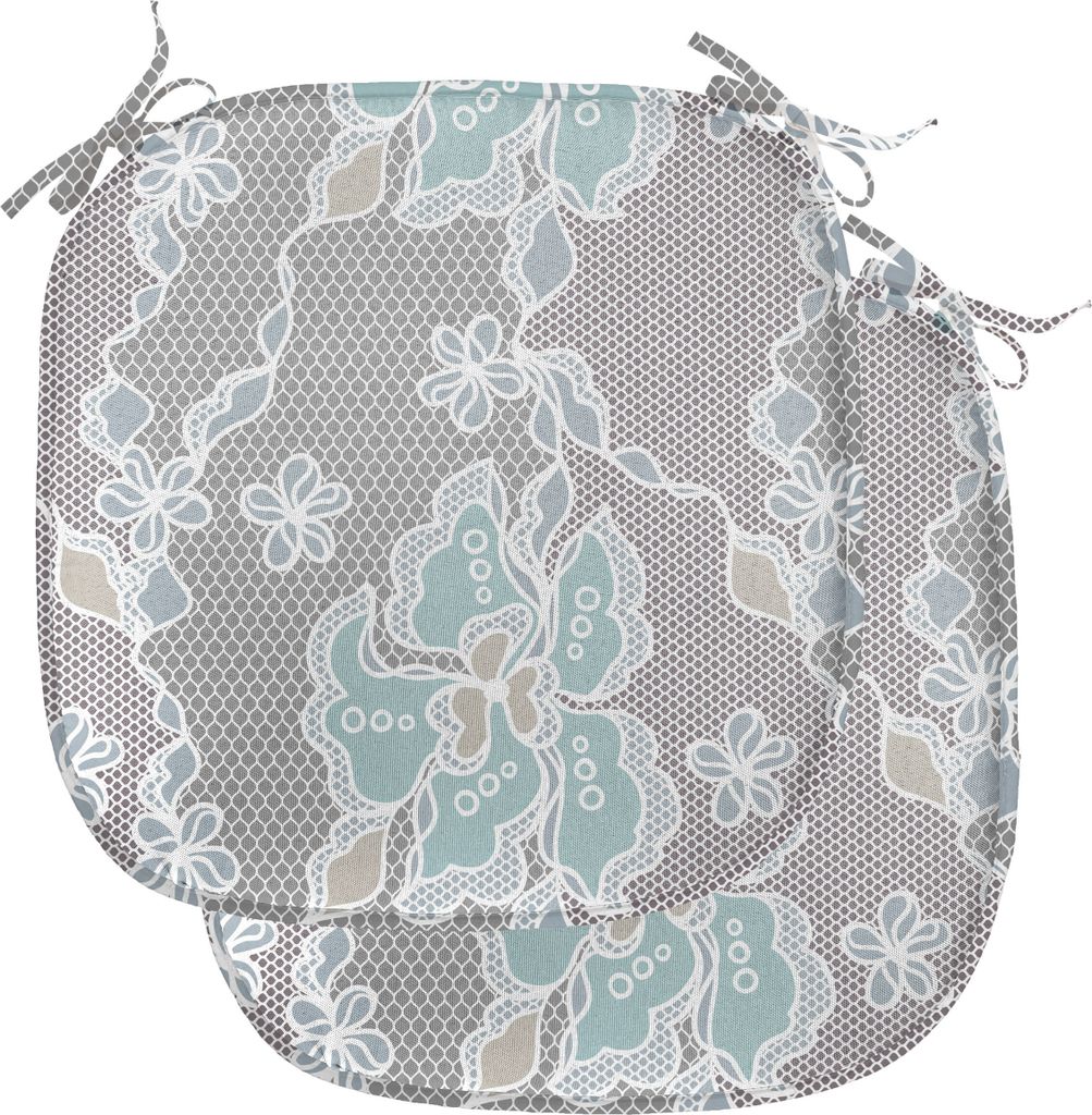 ABAKUHAUS Blumen Polster für Esszimmerstühle, Victorian Vintage-Weiche, Dekoratives wasserfestes Kissen mit Riemen für Küchensitze, 40 cm x 40 ...