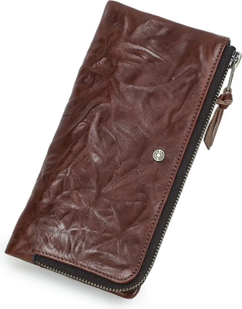 Portefeuille RFID Antivol en Similicuir Marron Café - Pochette Téléphone