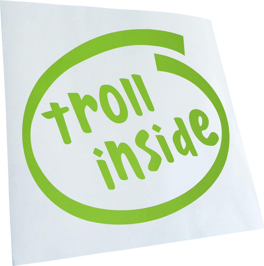 Kiwistar - Autoaufkleber - Troll Inside Heckscheibe - Aufkleber für Auto Kfz Fahrrad, LKW, Truck Mofa