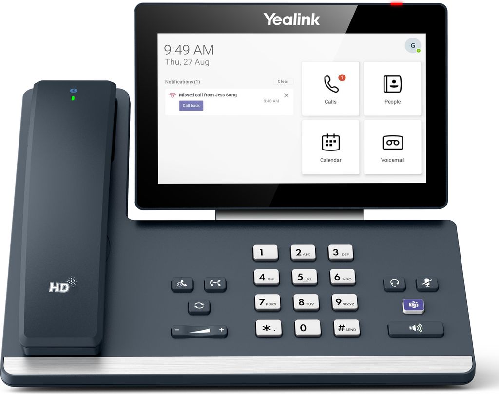 Yealink MP58-WH E2-Mannschaften, IP-Telefon, Grau, Kabelgebundenes Mobilteil, LCD, 17,8 cm (7"), 1024 x 600 Pixel