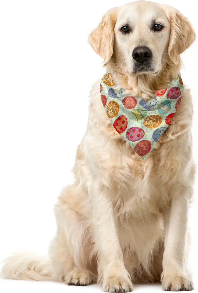 ABAKUHAUS Bandana Cane Pasqua - Uova Vintage e Fiori Colorati