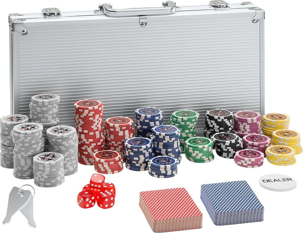 Coffret, Malette, Set de Poker - argent, 300 pièces Image du produit 