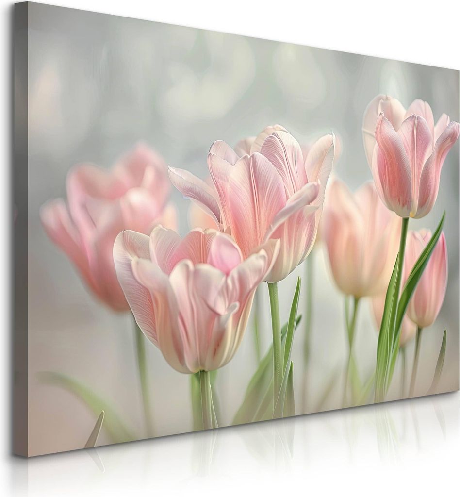 Muralo Leinwandbild Canvas für Esszimmer TULPEN Blumen Natur 3D Br. 100cm x Hö. 70cm