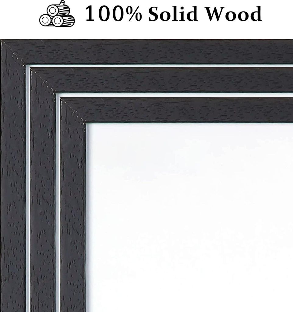 Holz-Fotohalter A4 - schwarz - 21 x 30 cm - geeignet für Fotos und Zertifikate