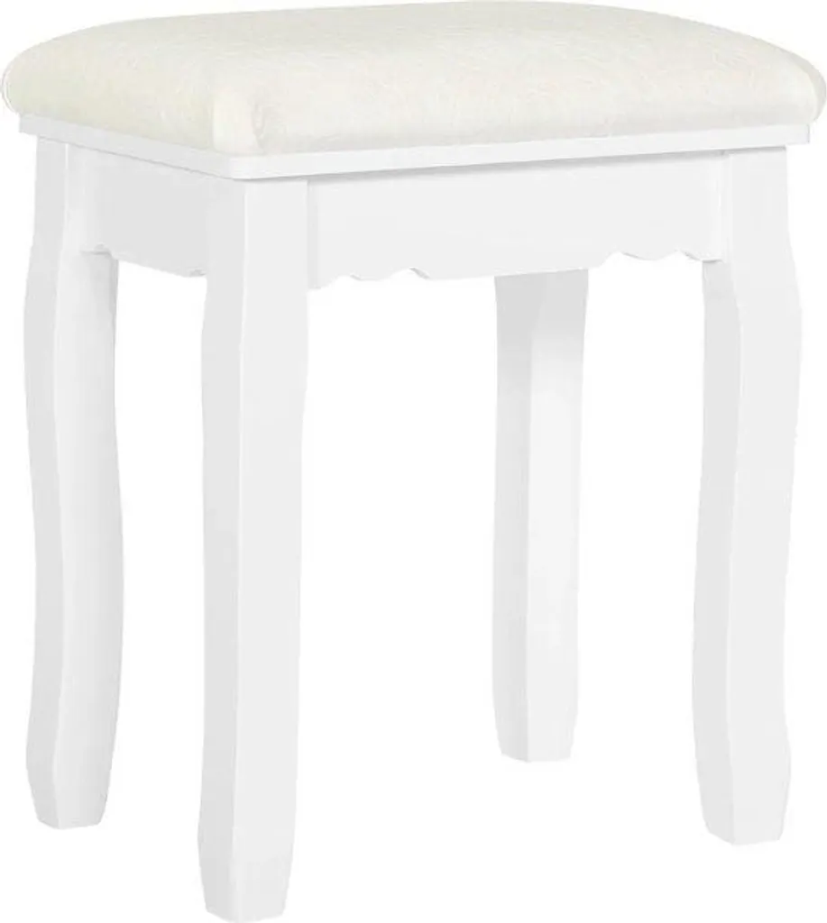 Tabouret blanc compact pour petits espaces - Siège d'appoint rigide chic